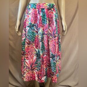J. Crew Vibrant Pineapple Print A-Line Skirt